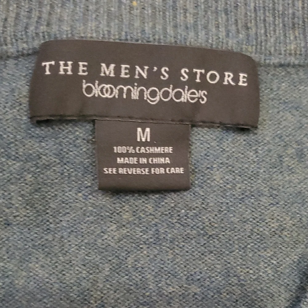 Club Room Men's Blue-Green Grey V-Neck Cashmere Sweater - Picture 5 of 9